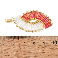 Glass Seed Beaded Pendants&nbsp;PALLOY-MZ01375-02