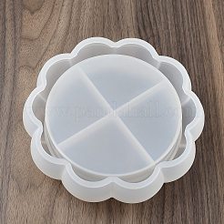 花のDIYシリコン収納トレイ型  レジン型  UVレジン用  エポキシ樹脂工芸品作り  ホワイト  151x41.5mm  内径：116.5mm&nbsp;SIMO-G010-04