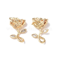 Brass Micro Pave Cubic Zirconia Pendants&nbsp;KK-I702-16G