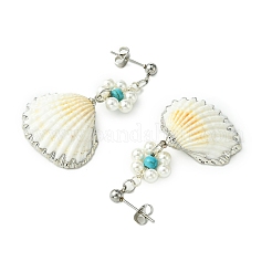 304 Stainless Steel Shell Shape Stud Earrings&nbsp;EJEW-TA00601