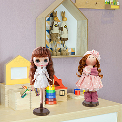 2Pcs Pine Wood Doll Stands&nbsp;ODIS-GA0001-81