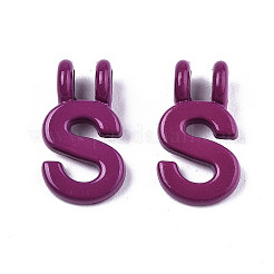 スプレー塗装合金2ループリンクペンダント  カドミウムフリー＆鉛フリー  文字L  文字.s  13.5x7.5x1.5mm  穴：2mm&nbsp;PALLOY-T075-48S-RS