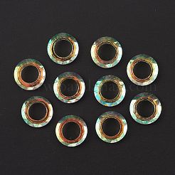 電気メッキガラスリンクリング  クリスタル宇宙リング  プリズムリング  多面カット  バックメッキ  丸いリング  ホワイトスモーク  14x3.5~4mm  内径：8.3mm&nbsp;GLAA-A008-04A-03