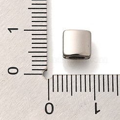 304ステンレススチールビーズ  正方形  ステンレス鋼色  6x6.5x4mm  穴：3x2mm&nbsp;STAS-G350-20P