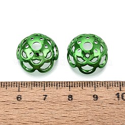 UVメッキABSビーズキャップ  花  ライムグリーン  17x16.5x9mm  穴：3.5mm&nbsp;OACR-D316-04B-04