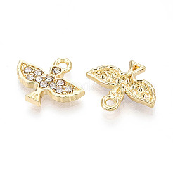 合金ラインストーンペンダント  鳥  鉛フリー＆カドミウムフリー  ライトゴールド  13.5x16x2mm  穴：1.6mm&nbsp;FIND-N008-16KCG