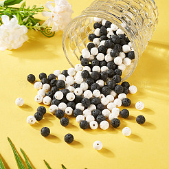 2 Styles Natural Lava Rock Round Beads Strands&nbsp;G-TA0002-30