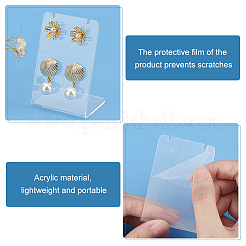 10色アクリルイヤリングディスプレイスタンド2個  イヤリング用のL字型ジュエリーホルダー  ミックスカラー  3.6x4.95x7cm  穴：1.4mm  5個/カラー&nbsp;EDIS-PH0001-89