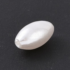 ABSプラスチックパール調ビーズ  ライス  ホワイト  13.5x7.5mm  穴：1.6mm  約1428個/500g&nbsp;KY-F019-03X