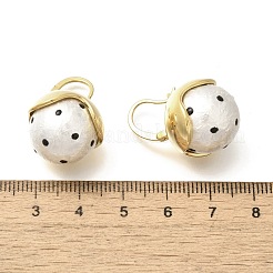 真鍮とプラスチックの模造真珠フープピアス  ラウンド  14KGP本金メッキ  25x18mm&nbsp;EJEW-A121-02G
