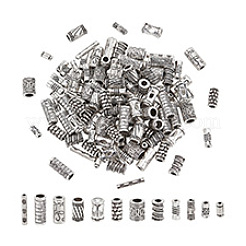 120Pcs 12 Styles Tibetan Style Alloy Tube Beads&nbsp;FIND-PH0020-79