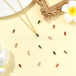 14Pcs 7 Colors Transparent Glass Charms&nbsp;GLAA-YW0004-25