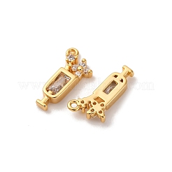 Brass Micro Pave Cubic Zirconia Pendants&nbsp;KK-K382-28G-03