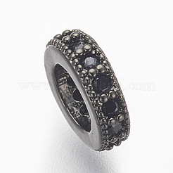 Brass Micro Pave Cubic Zirconia Beads&nbsp;ZIRC-E152-59B-RS