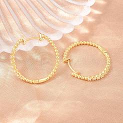 Brass Micro Pave Cubic Zirconia Hoop Earrings&nbsp;EJEW-P346-06G-01