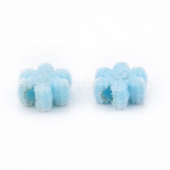 クリスマス不透明樹脂ビーズ  フロッキースノーフレーク  ミックスカラー  13x15x6mm  穴：3.5mm&nbsp;RESI-G047-13