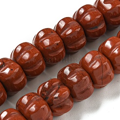 天然石レッドジャスパービーズ連売り  カボチャ  12x7.5~8mm  穴：1.4mm  約25個/連  7.48~7.87''（19~20センチメートル）&nbsp;G-G142-A07-01