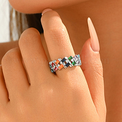 Brass Pave Cubic Zirconia Finger Rings for Women&nbsp;MR6929