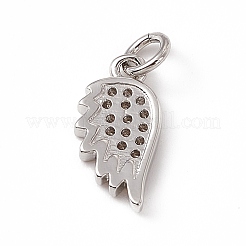 Brass Micro Pave Clear Cubic Zirconia Wing Charms&nbsp;ZIRC-F132-60P