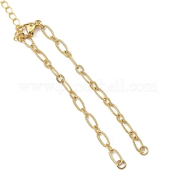 Brass Textured Figaro Chain Bracelet Making&nbsp;AJEW-JB01633