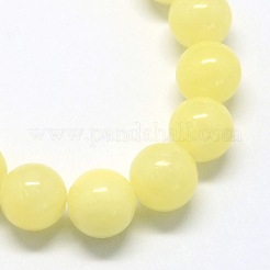 Natural Dyed Yellow Jade Gemstone Bead Strands&nbsp;G-R271-8mm-Y06