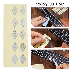 ギター指板装飾用プラスチック絵ステッカー2枚2スタイル  淡黄色  70~85x22~64x0.3mm  1枚/スタイル&nbsp;AJEW-FH0007-47