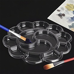 プラスチック水彩オイルパレット  ペイント＆描画用品  花  透明  155x11.5mm  内径：33.5x26mm＆61x35.5mm&nbsp;AJEW-WH20072-93A