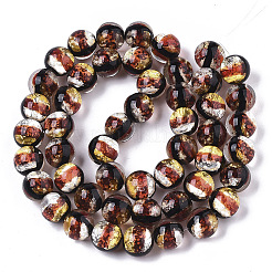 Handmade Silver Foil Glass Lampwork Beads Strands&nbsp;FOIL-T003-03C