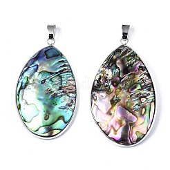 Natural Abalone Shell/Paua Shell Pendants&nbsp;SSHEL-N034-90