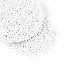 焼付塗装ガラスシードビーズ  バレル  ホワイト  4~4.5x3~3.5mm  穴：0.8~0.9mm  約6080個/ポンド&nbsp;SEED-N007-29L