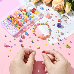 DIYジュエリー作りパーツキット  樹脂ビーズ入り  ガラスシードビーズ  ミックスカラー  8mm  穴：1.6~2mm  30pc&nbsp;DIY-YW0010-70