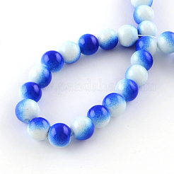 Two-Color Baking Paint Glass Bead Strands&nbsp;X-DGLA-R050-8mm-31
