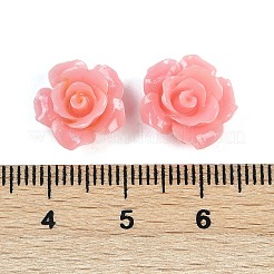 合成サンゴ刻まれたビーズ  染め  花  ピンク  12x7mm  穴：1.3mm&nbsp;CORA-M001-06H