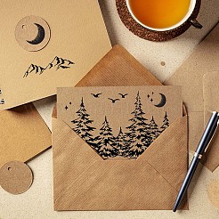 塩ビプラスチックスタンプ  DIYスクラップブッキング用  装飾的なフォトアルバム  カード作り  スタンプシート  山と森  160x110x3mm&nbsp;DIY-WH0167-57-0411