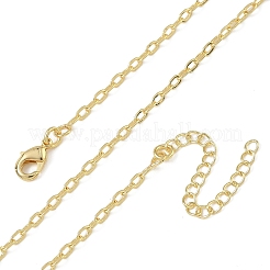 女性用2mm真鍮アズキチェーンネックレス  長持ちメッキ  ゴールドカラー  15.94インチ（40.5cm）&nbsp;KK-CBA2293-02G