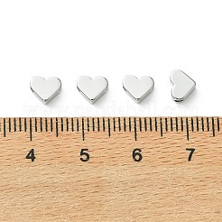 シェグレイスの真鍮ビーズ  カドミウムフリー＆ニッケルフリー＆鉛フリー  ハート  プラチナメッキ  5x6x3mm  穴：1.8mm&nbsp;XGRPCN301-229P