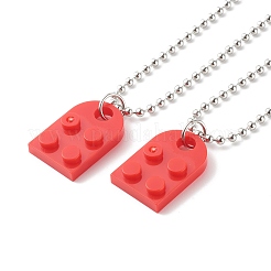 Resin Building Blocks Pendant Necklaces&nbsp;NJEW-JN03533-02