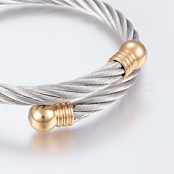 304 Stainless Steel Torque Bangles&nbsp;BJEW-G584-18
