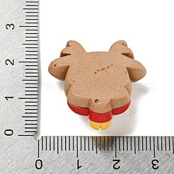 クリスマステーマの不透明樹脂デコデンカボション  鹿  25.5x25.5x12mm&nbsp;LS-CRES-B022-05A