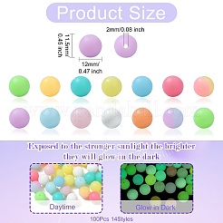 100Pcs Luminous Silicone Beads&nbsp;SIL-CJC0012-07