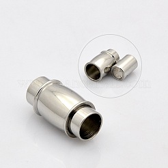 変色防止のバレル付きコラム、接着端付き304ステンレススチール製マグネット留め具  ステンレス鋼色  17x8mm  穴：5mm&nbsp;STAS-N014-07-5mm