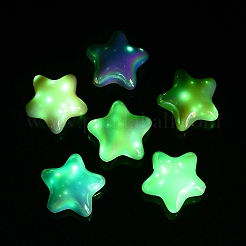 UVメッキアクリルビーズ  虹色の  暗闇で光る  スター  21.5x23x13mm  穴：2.7mm&nbsp;X-MACR-K357-10J