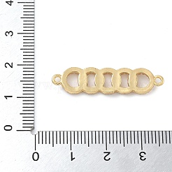 Rack Plating Brass Micro Pave Clear Cubic Zirconia 5 Rings Connector Charms&nbsp;KK-A234-080G