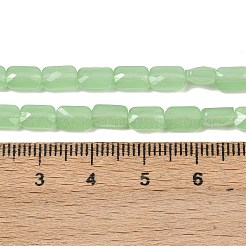 ジェイド風ガラスビーズ連売り  長方形  多面カット  ライムグリーン  7x4.5x3.5mm  穴：0.9mm  約79~80個/連  21.65''~22.24''（55~56.5センチメートル）&nbsp;GLAA-Z018-B04