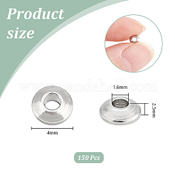 304ステンレススチール製スムースロンデルビーズ150個  ステンレス鋼色  4x2.5mm  穴：1.6mm&nbsp;STAS-UN0057-10