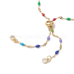 304 Stainless Steel Colorful Enamel Link Chain Slider Bracelet Makings&nbsp;AJEW-JB01281