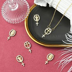 6Pcs 3 Styles Brass Micro Pave Cubic Zirconia Pendants&nbsp;KK-CJ0002-98