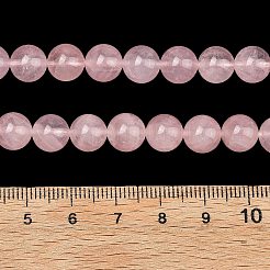 天然マダガスカル ローズクォーツビーズ連売り  スムーズなラウンド  8~9mm  穴：0.7mm  約46個/連  15.28''（38.8センチメートル）&nbsp;G-Z146-A01-8mm-01