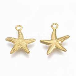 真鍮チャーム  ニッケルフリー  ヒトデ/海星  生（メッキなし）  15.5x14x2mm  穴：1.5mm&nbsp;KK-S349-081-NF