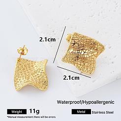Textured 304 Stainless Steel Stud Earrings for Women&nbsp;AM8265